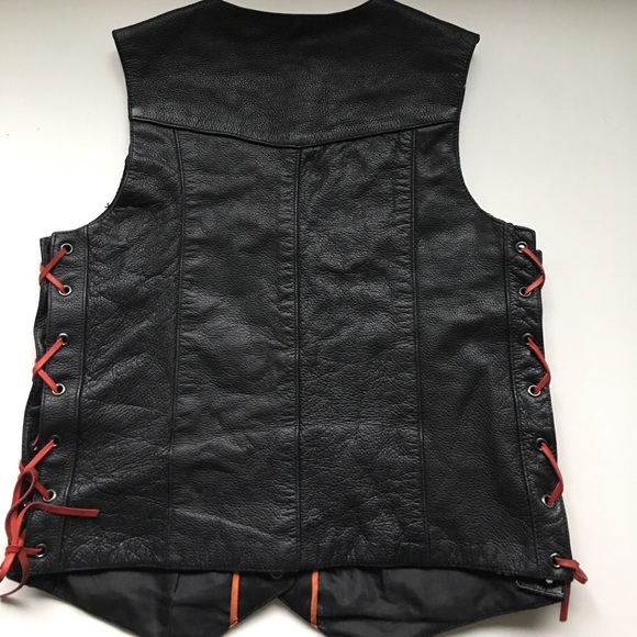 CUSTOM BILT Highway 1 moto leather black vest szS - Picture 7 of 7